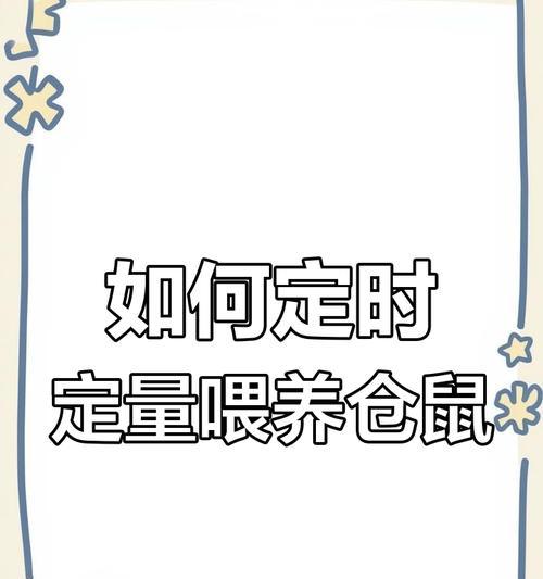 仓鼠喂水频率的正确选择（养仓鼠时你需要知道的关于喂水的常识）