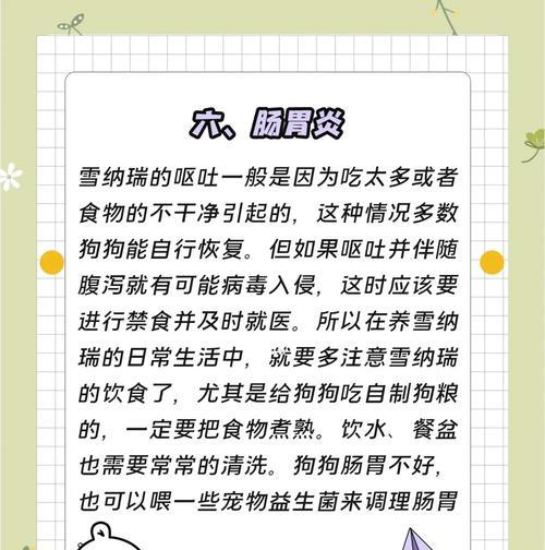 雪纳瑞的驱虫和疫苗接种，做个健康宝贝（雪纳瑞驱虫和疫苗接种的注意事项及时间表）